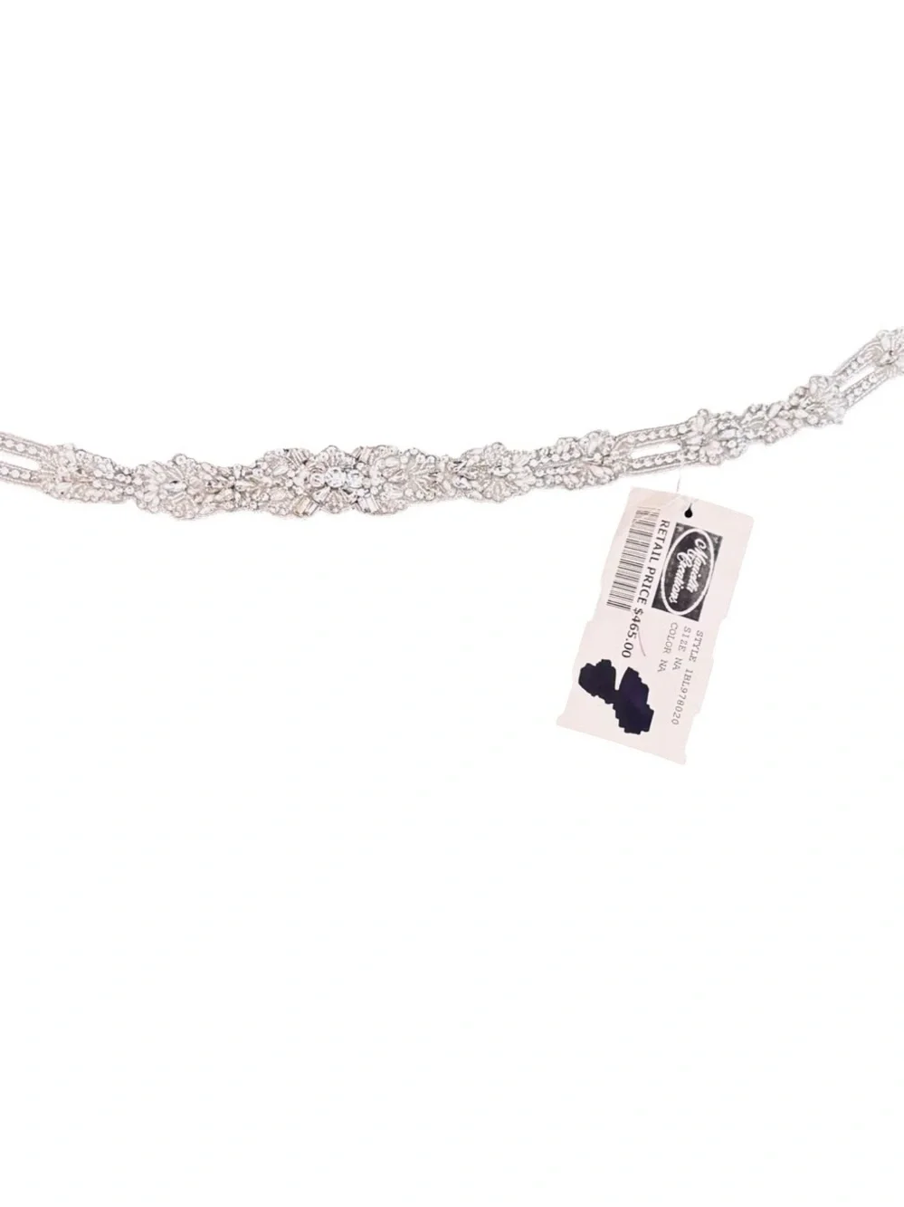 NWT Evan Picone Crystal Embellished Bridal Belt - Silver